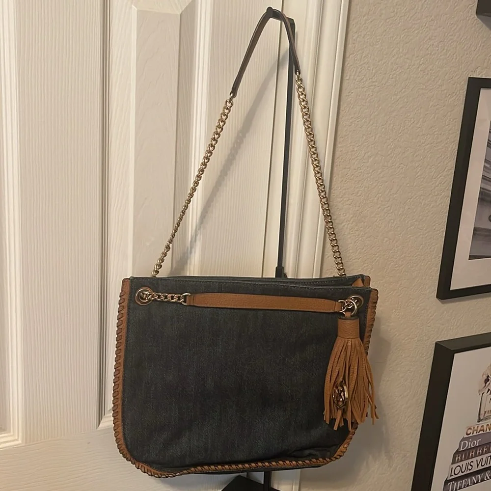 EUC Michael Kors Chelsea Denim Shoulder Bag